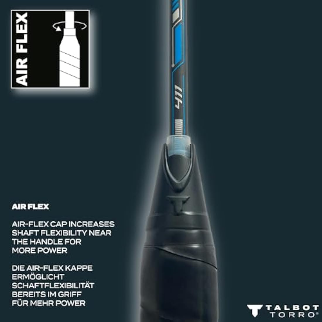 Talbot Torro Badmintonschläger Isoforce 411, 100% Graphit, One Piece, Verschiedene Designs wählbar