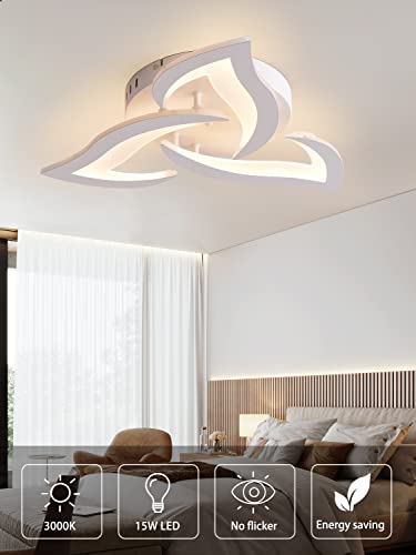 KAUCQI LED Ceiling Light 56CM 15W Modern LED Ceiling Lamp 3000K 1500LM Children's Room Light Petal Lamp for Living Room Bedroom Kids Room