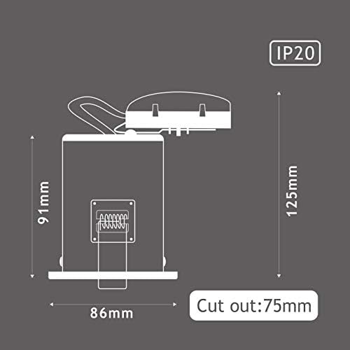 10 X Sanlumia LED Fire Rated Downlight Can GU10 Recessed Ceiling Twist & Lock Downlight IP20 Satin Nickel