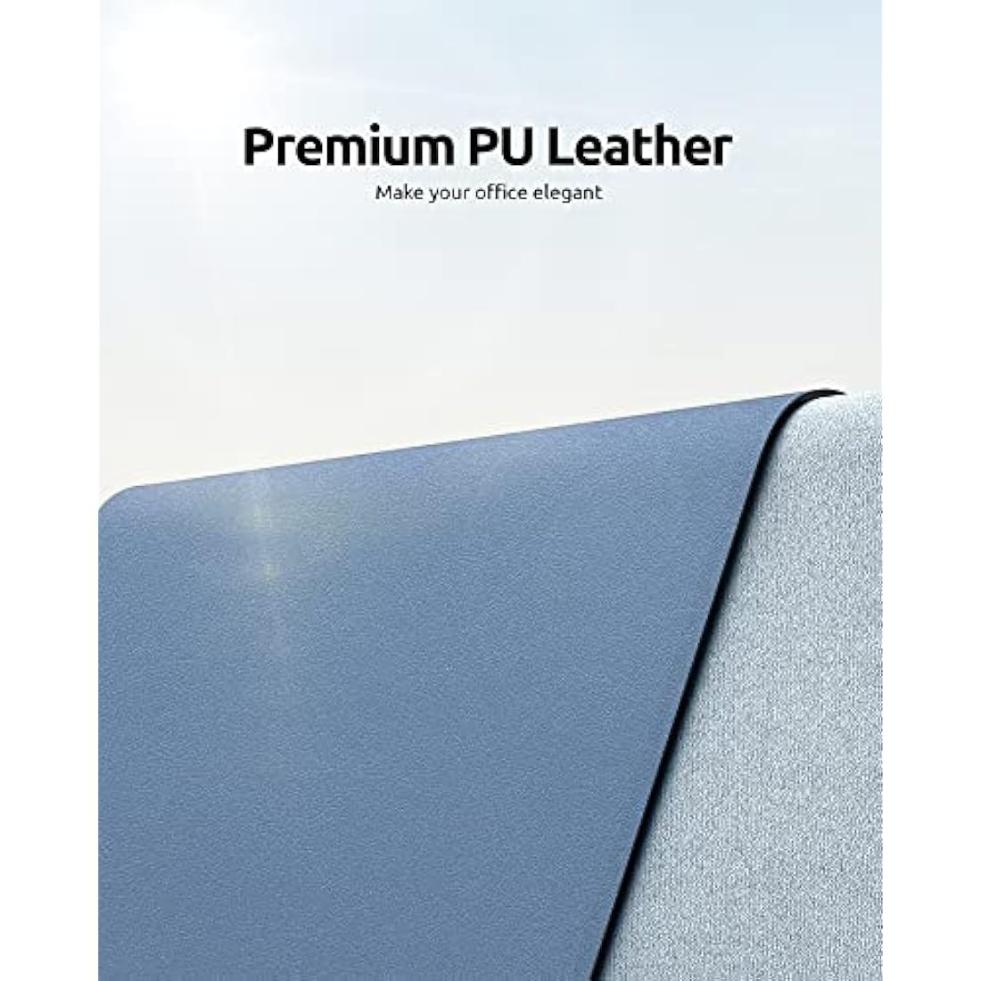YSAGi Leather Desk Mat, Large Mouse Mat, Non-Slip Desk Pad, Waterproof PU Leather Table Protector Writing Pad for Office and Home (80 x 40 cm, Sea Blue)