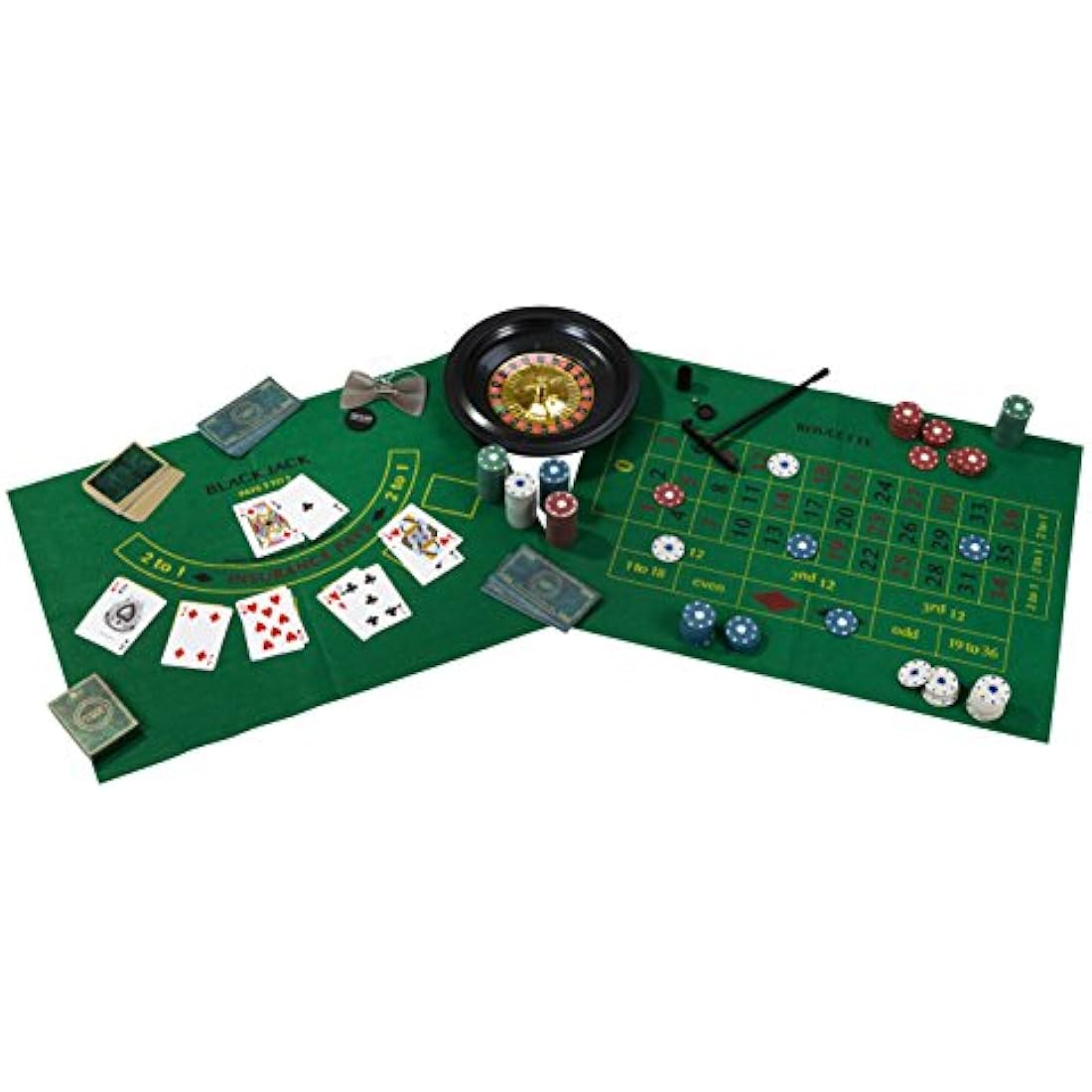 Talking Tables Casino Night Kit Poker, Blackjack, Roulette-Gambling Set for Adults, Gifts for Him | Contains Game Mat, Chips, Money, Balls, Playing Cards, Paper, Plastic, GAMECASINO