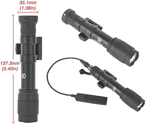 SBGJMY M640C Tactical Torch Flashlight 800 Lumen with Pressure Pad and Tail Button Switch Rotating Mount Torch for Mlok/Keymod and 20mm Picatinny Rail System (Black)