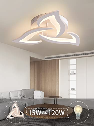 KAUCQI LED Ceiling Light 56CM 15W Modern LED Ceiling Lamp 3000K 1500LM Children's Room Light Petal Lamp for Living Room Bedroom Kids Room