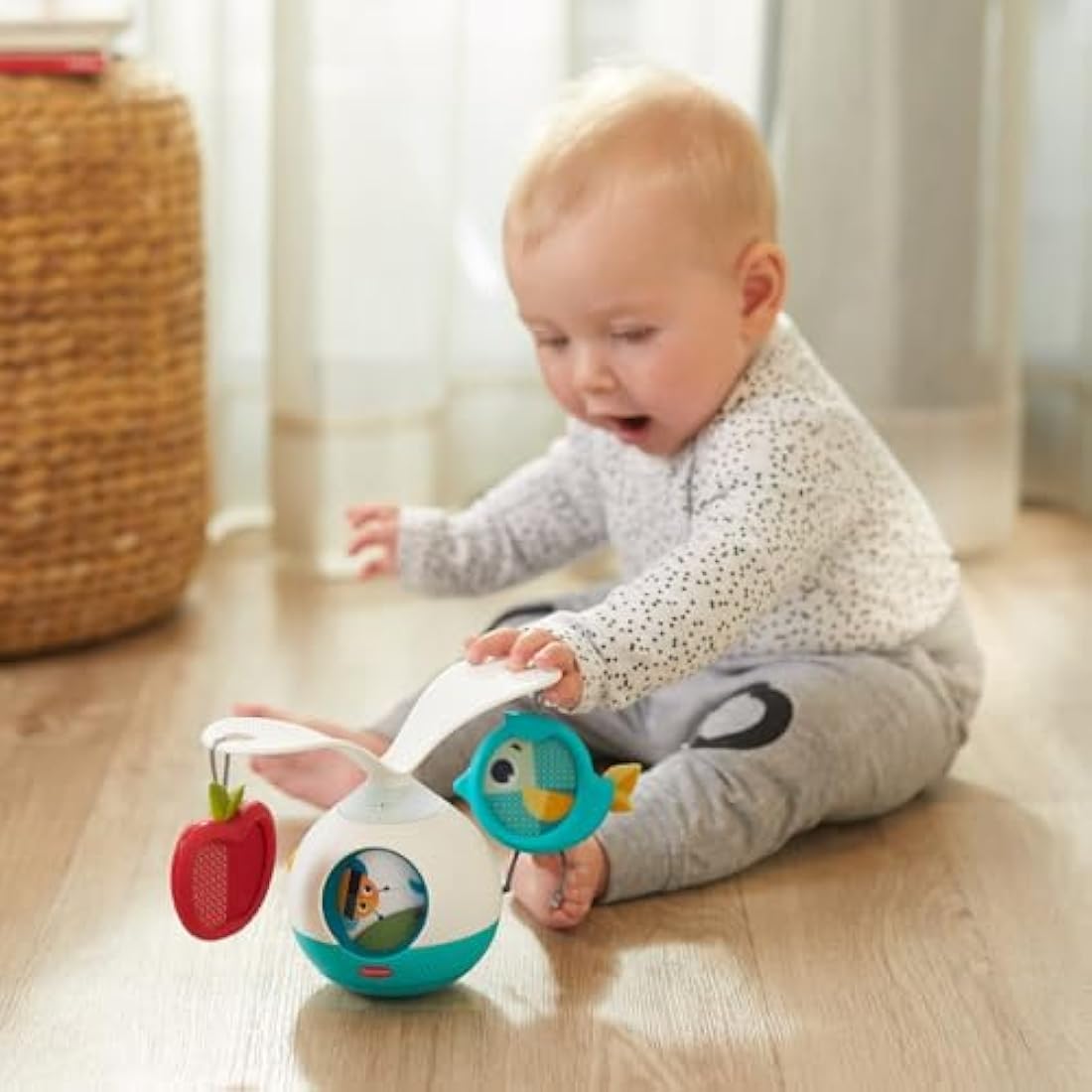 Tiny Love 2-in-1 Tummy Time Musical Mobile, 360° Rotating Baby Mobile with Music & Lights, 0+ Months, Portable Take-Along Stroller Mobile, Baby Musical Toy, 3 Music & Sound Modes, Meadow Days