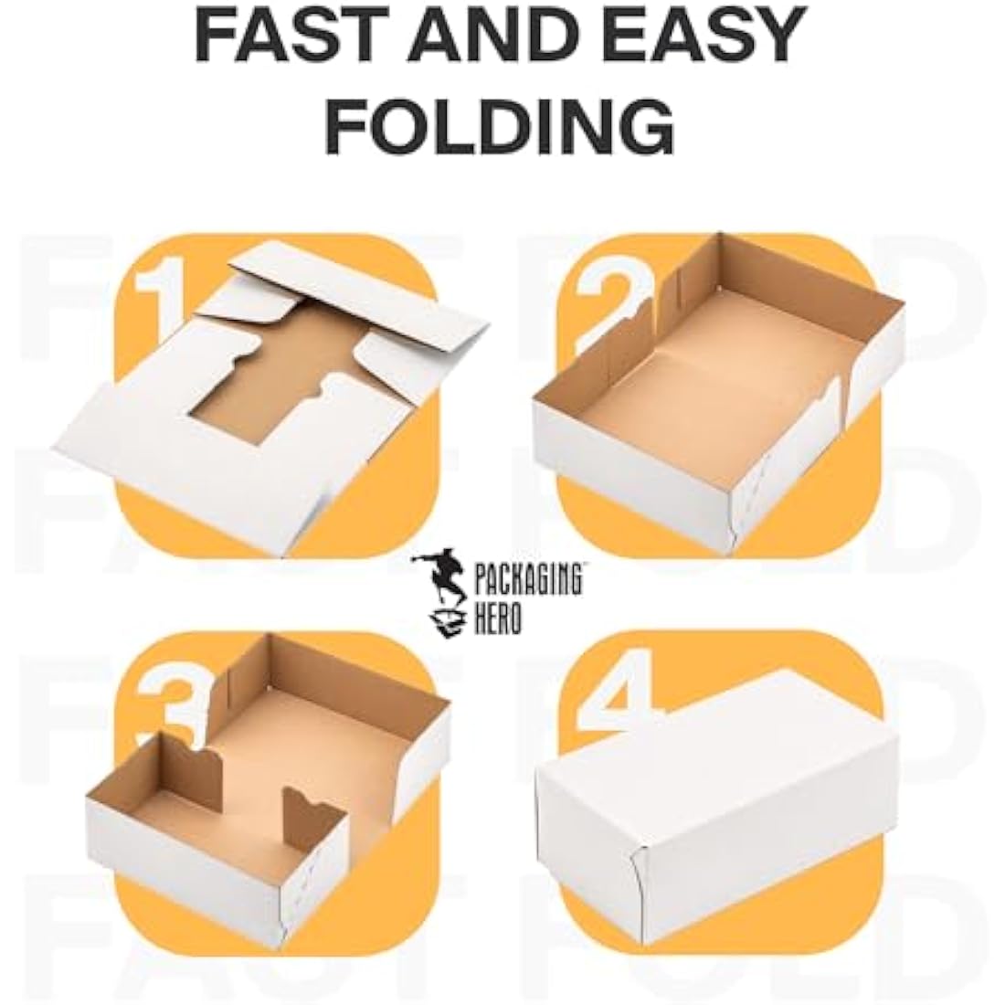 Packaging Hero 30 x 20 X 10 cm (aprox. 12" x 8" x 4") White Corrugated Cardboard Mailing Boxes, gift boxes, e-commerce box with free clear round stickers (9 pack)