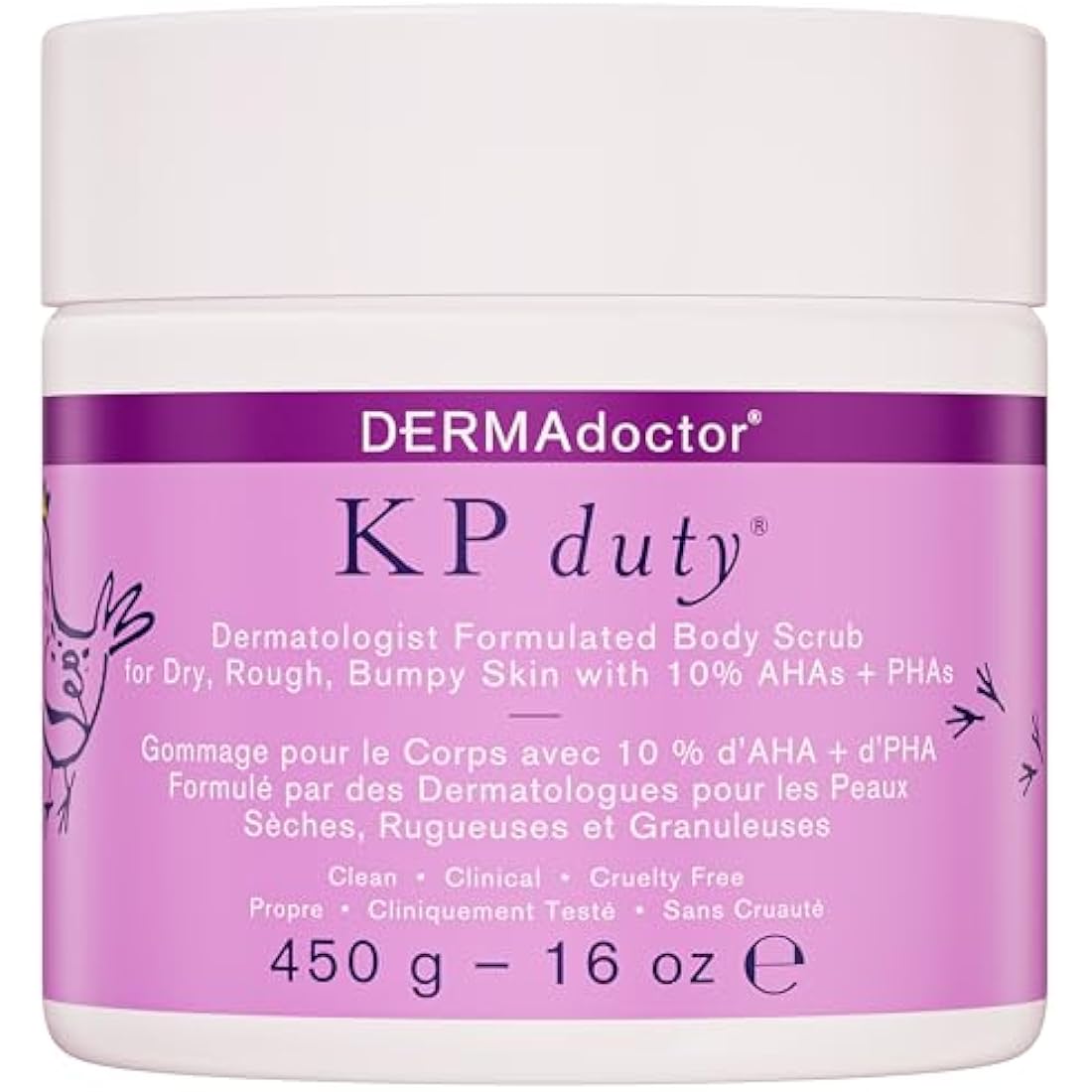 DERMAdoctor KP Bump Eraser Body Scrub Dermatologist Formulated Exfoliant | Keratosis Pilaris Treatment For Dry And Bumpy Skin 10% AHAs + PHAs - 450 Grams