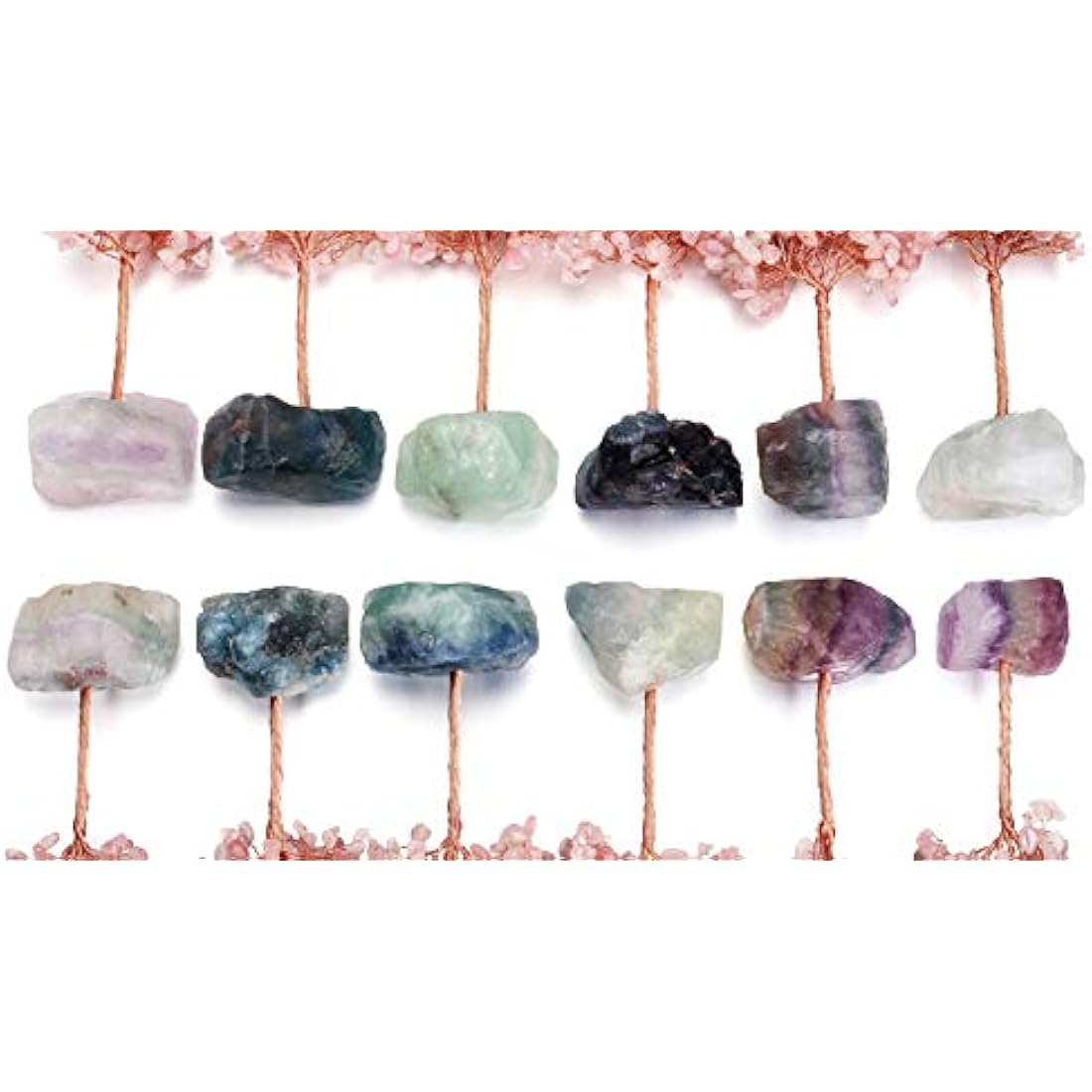JSDDE Green Aventurine Crystal Tree Healing Crystals Gemstones Feng Shui Tree Natural Tumbled Stones Money Life Tree Figurines