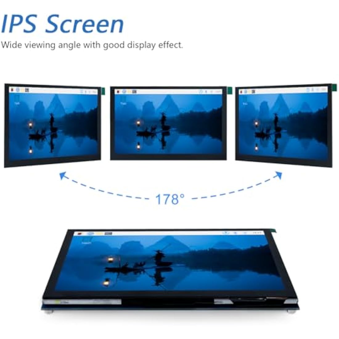 FREENOVE 5 Inch Touchscreen Monitor for Raspberry Pi 5 4 B 3 B+ A+, 800x480 Pixel IPS Display, 5-Point Touch Capacitive Screen, Driver-Free MIPI DSI Port