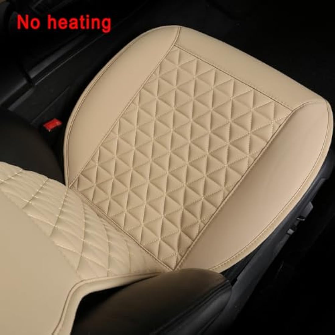 Black Panther 1 Piece Luxury PU Leather Front Car Seat Cover Protector Compatible with 95% Cars - No Heating (Saloon/SUV/Pickup Truck/Van) - Beige