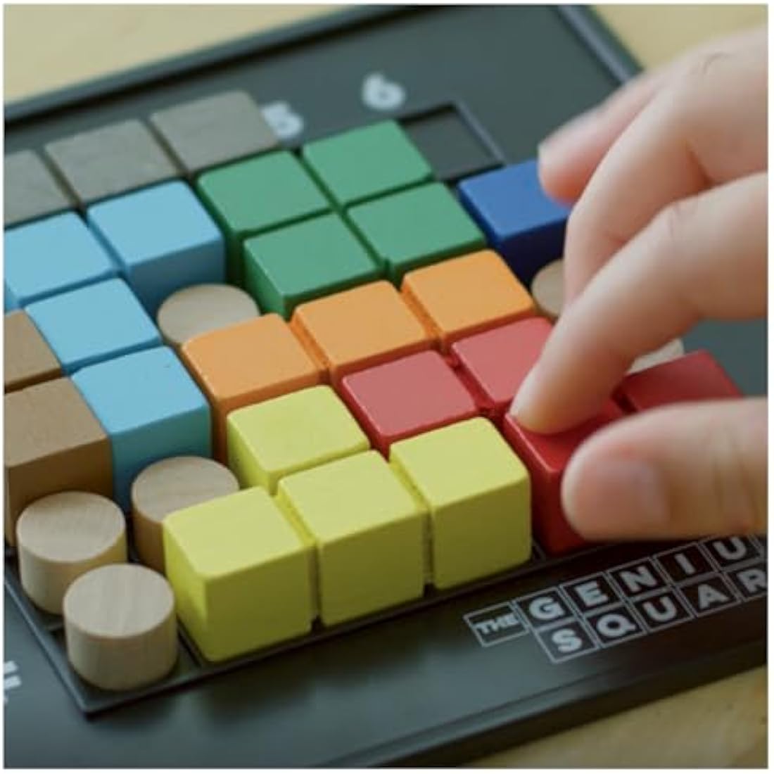 The Happy Puzzle Company - The Genius Square - 62,208 Puzzle Challenges for Friends and Family Board Game Night - Logic STEM Educational Learning Resources (The Genius Square)