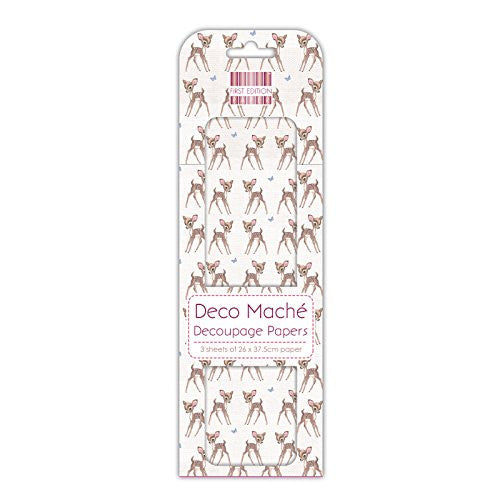 Trimcraft Deco Mache Paper 10.25-inch x 1 4.75-inch Fawn, Acrylic, Multicoloured, 3-Piece