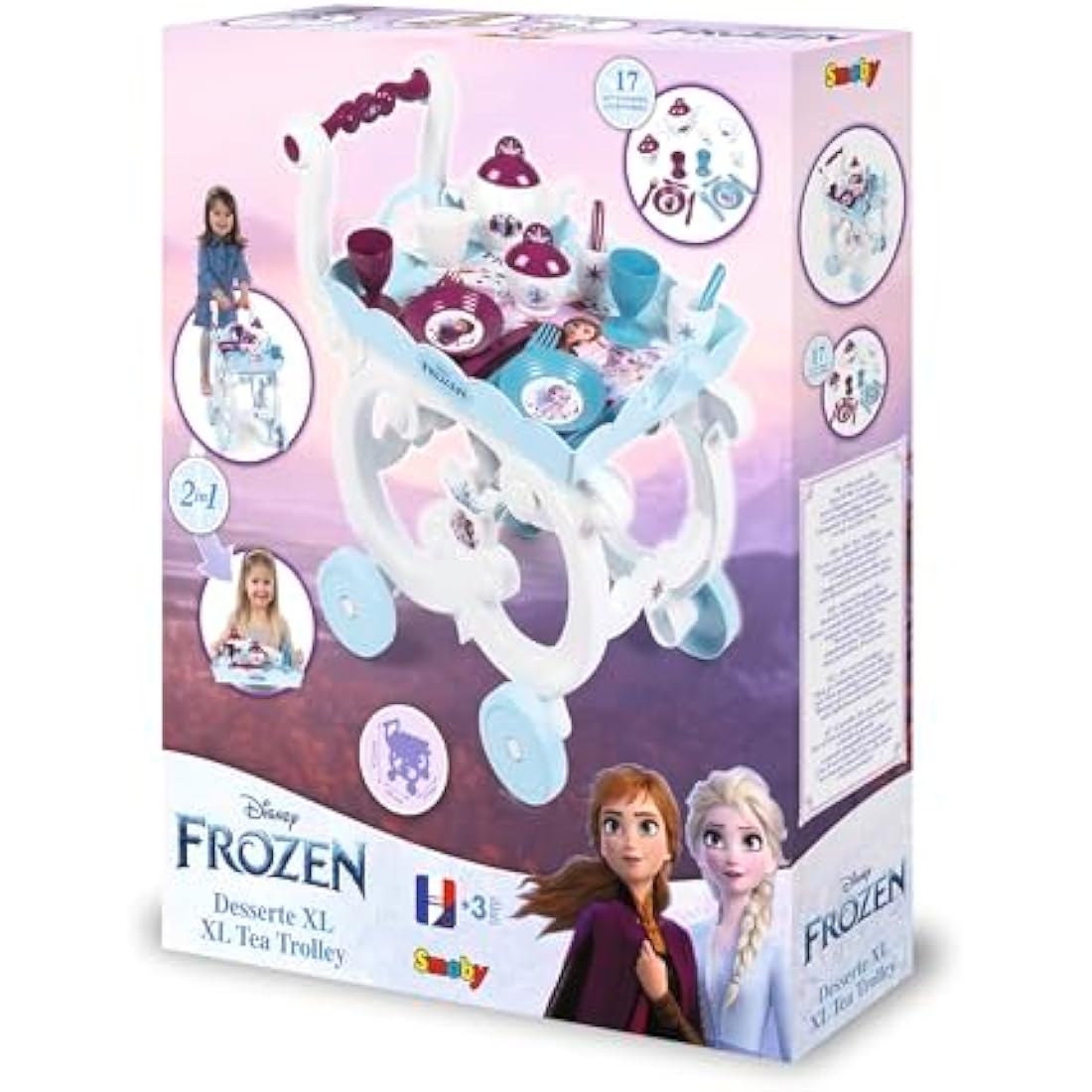 Disney Frozen 2 Pretend Play Kids Toy Tea Trolley Includes 17 Accessories Including Tea Set On Wheels, Play Cutlery and Removable Tray For Children From 3+
