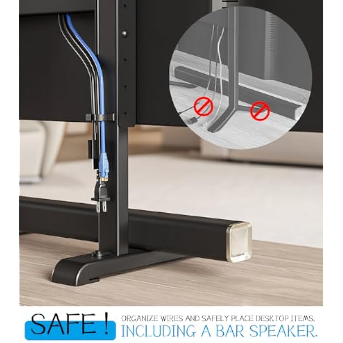 Universal TV Stand, Table Top TV Stand Base Wobble-Free Replacement for Most 24 to 80 Inch LCD LED TVs, 7 Height Adjustable TV Legs Hold up to 68kg, Max VESA 800x500mm, Black AX10TB02