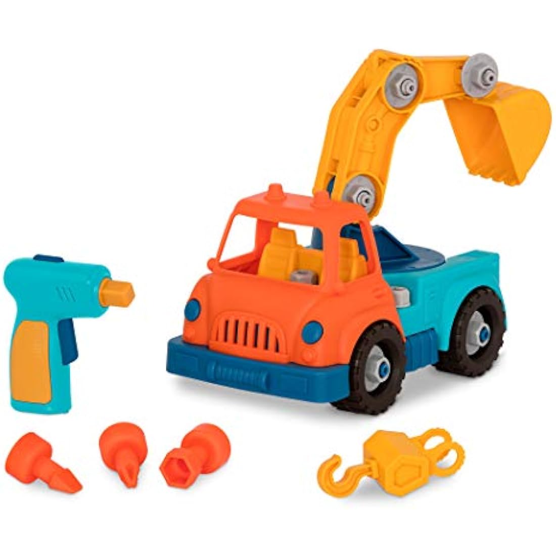 Wonder Wheels by Battat – Take-Apart Crane Truck – Toy Crane Truck with Drill for Kids Aged 3 Years & Up (31Pc), Medium