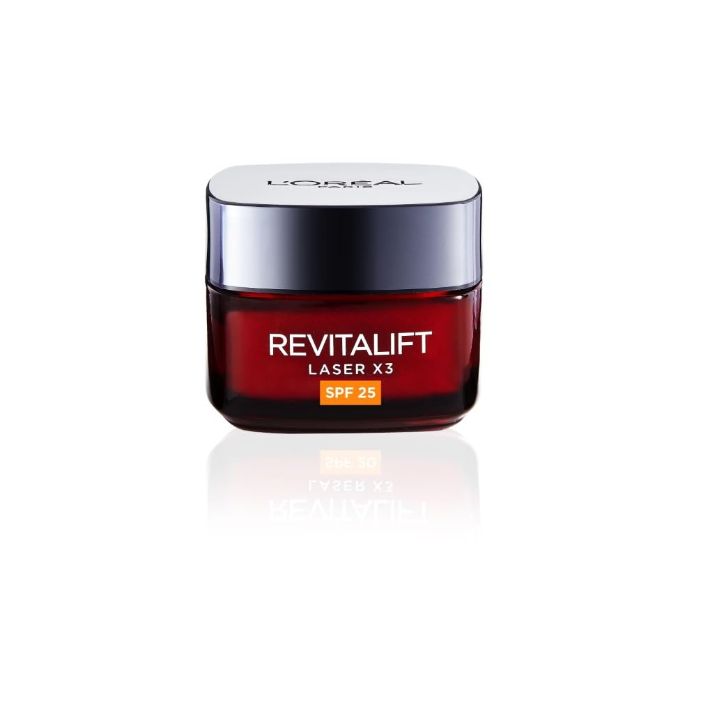 L?Or?al Paris Revitalift Laser Triple Action Anti-Ageing SPF 25 Cream, Smooth Wrinkles, Firm and Radiant Skin, Pro-Retinol, Hyaluronic Acid and
