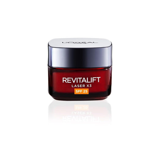 L?Or?al Paris Revitalift Laser Triple Action Anti-Ageing SPF 25 Cream, Smooth Wrinkles, Firm and Radiant Skin, Pro-Retinol, Hyaluronic Acid and