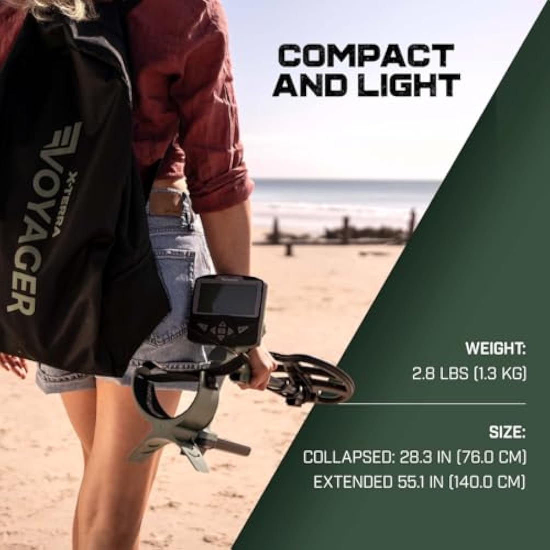 Minelab X-Terra Voyager Professional Metal Detector set for Adults and Children - Pinpoint Mode - Waterproof coil - High Precision - Complete with Headphones, Collapsible Shovel and Carrying Case