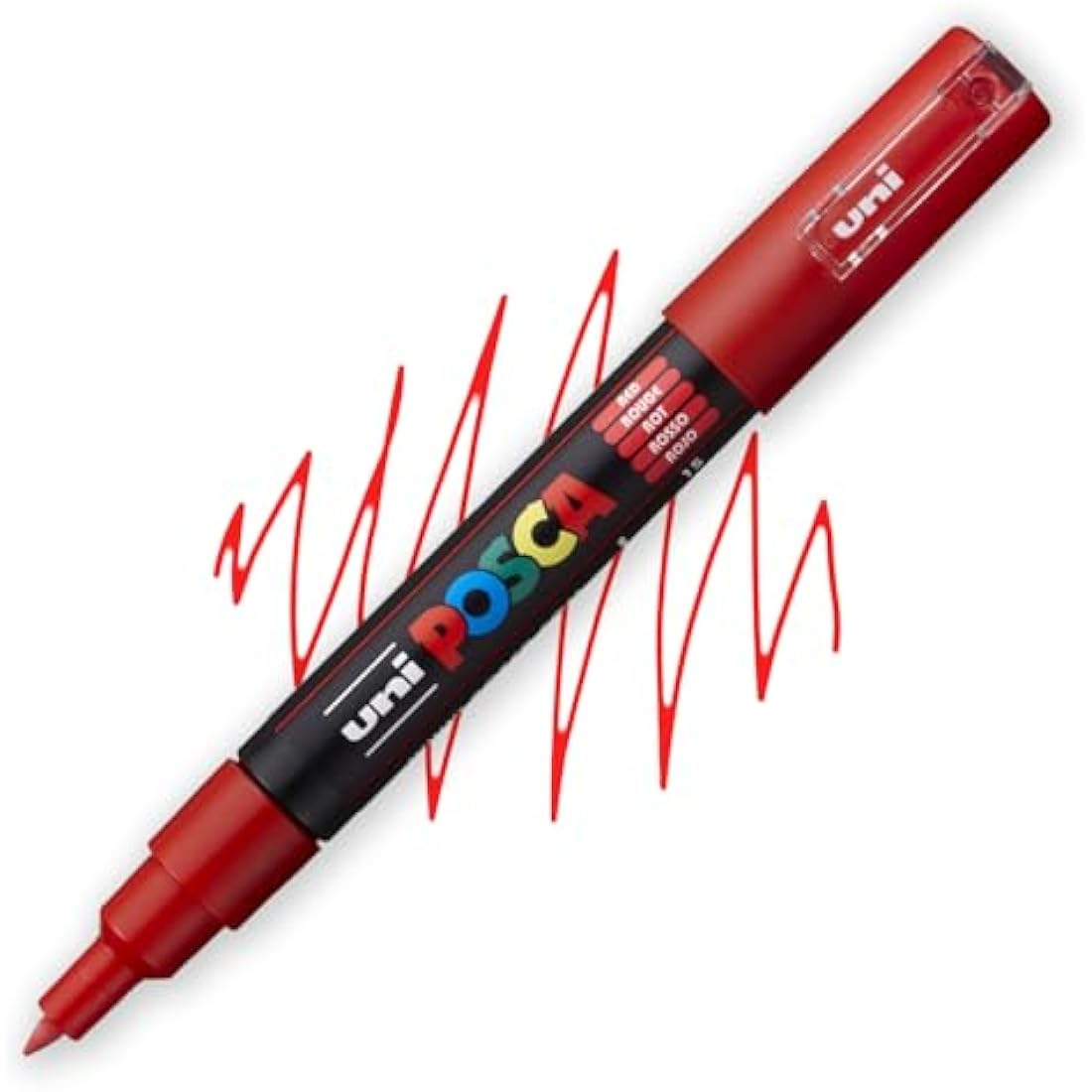 Posca Water Based Permanent Marker Paint Pen - Multi Surface Use - PC-1M 0.7-1.0mm Extra Fine - Full Range Set of 21 Colours - In Gift Wallet Packaging