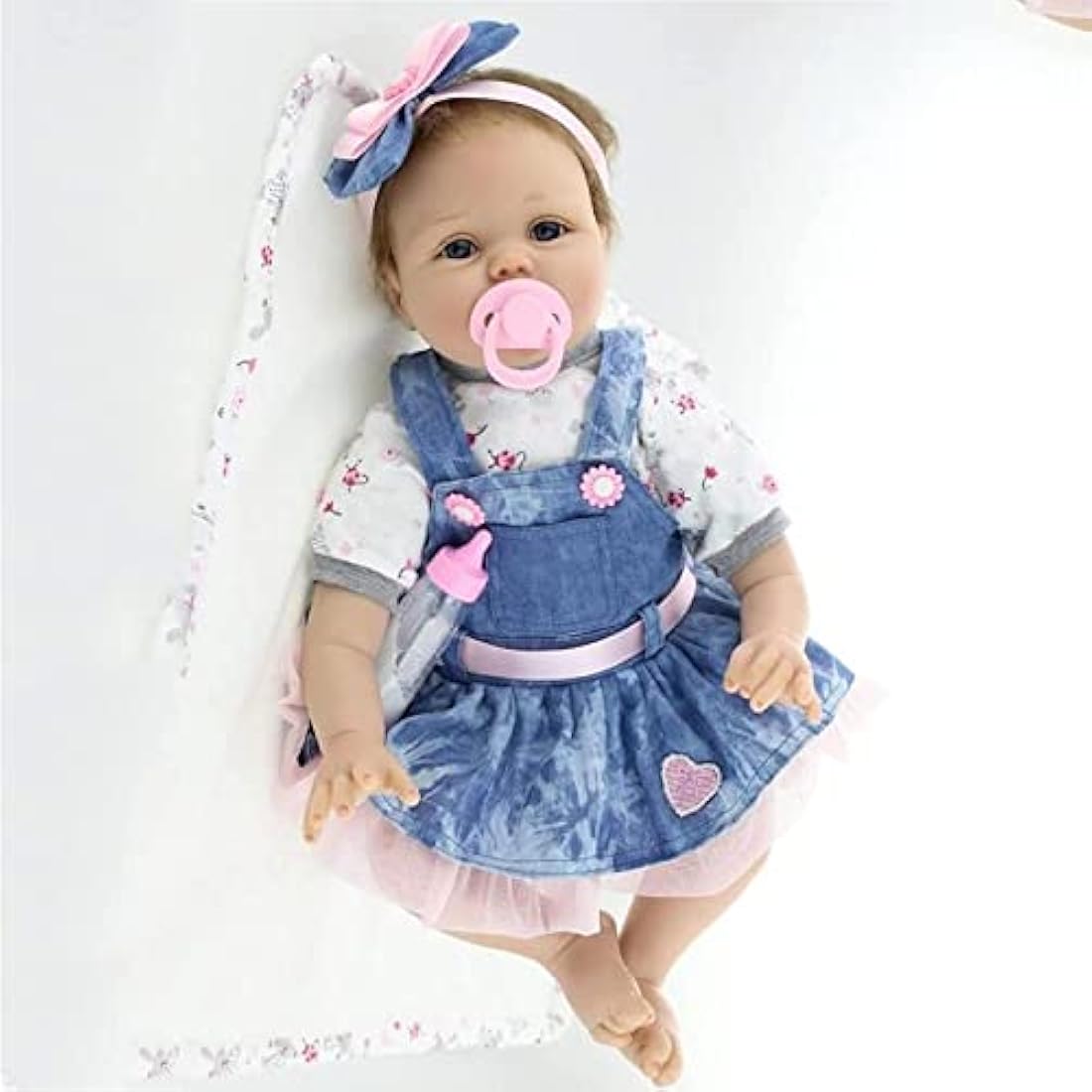 ZIYIUI Realistic Baby Doll With Accessories 22-Inch Handmade Reborn Baby Dolls 55cm Reborn Dolls Girl Boys & Girls Toy Gift Lifelike Baby Doll Soft Silicone Vinyl Cotton Material, Ages 3+