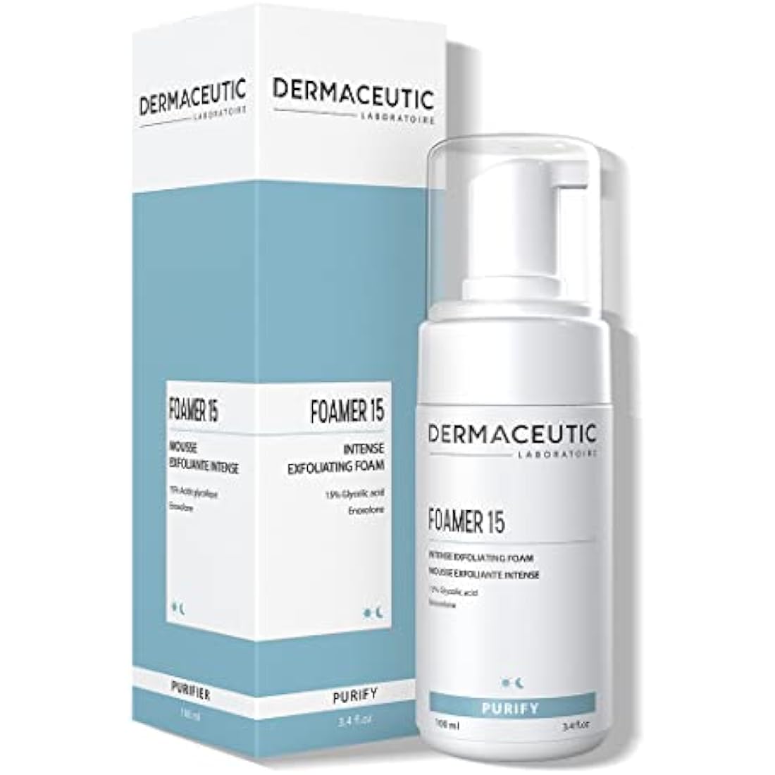 Dermaceutic Foamer 15 - Gentle foaming cleanser - Brightening face wash - Exfoliating cleanser for a clear and bright complexion - 100ml