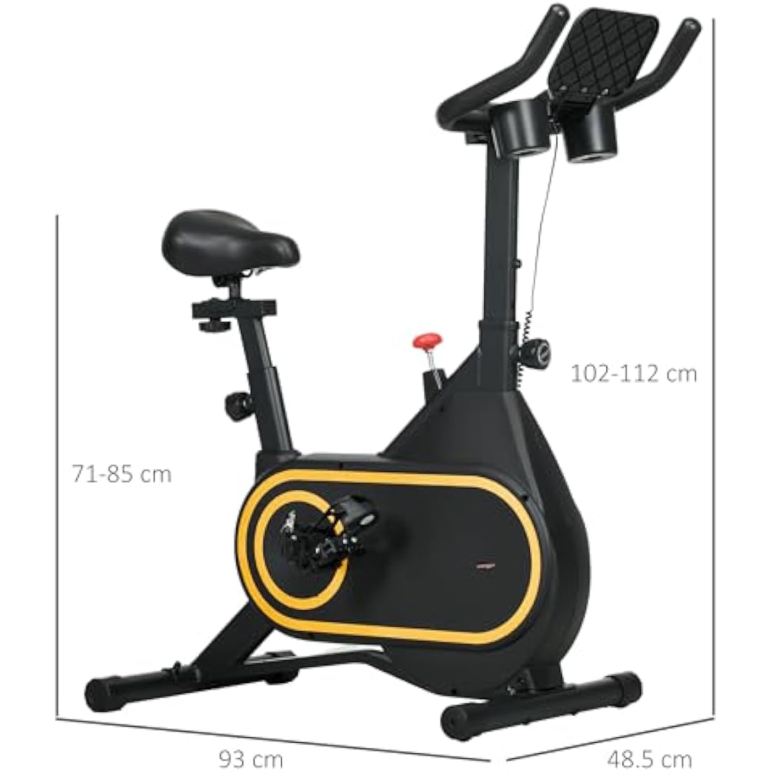 SPORTNOW Exercise Bike, Magnetic Indoor Cycling Bike, 264lbs Weight Capacity Stationary Bike, with Silent Flywheel, LCD Display, Bottle/Tablet Holder, Comfortable Seat, for Home Cardio Workout