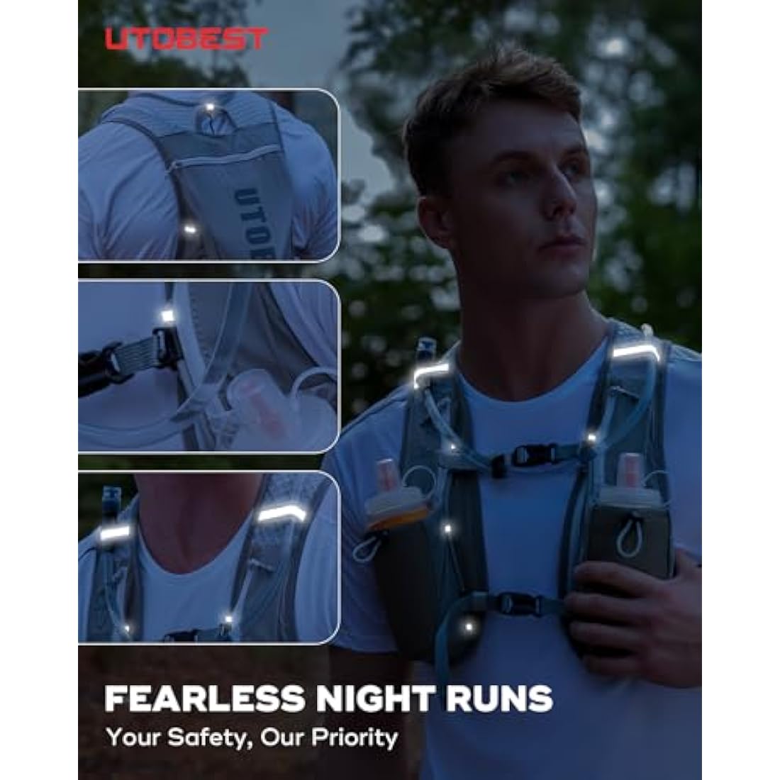 UTOBEST Running Backpacks Lightweight Hydration Pack Functional Running Vest 5L