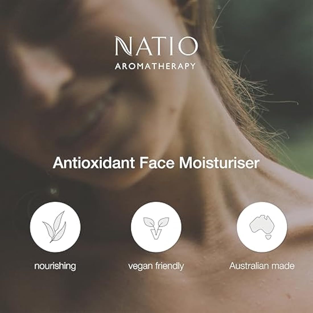 Natio Australia Aromatherapy Antioxidant Face Moisturiser, 100 ml - Anti-Aging Face Cream - Rosehip and Vitamin E - Face Lotion for All Skin Types