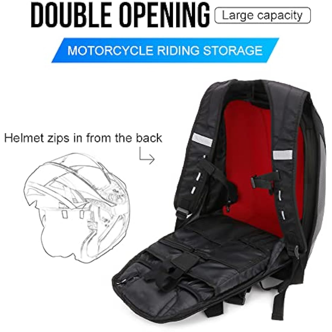 Motorcycle Hardshell Backpack,Carbon Fiber Motorbike Rucksack Storage Bag Large Capacity,Waterproof Laptop Backpack Luggage Bag for Travelling Camping Cycling Storage