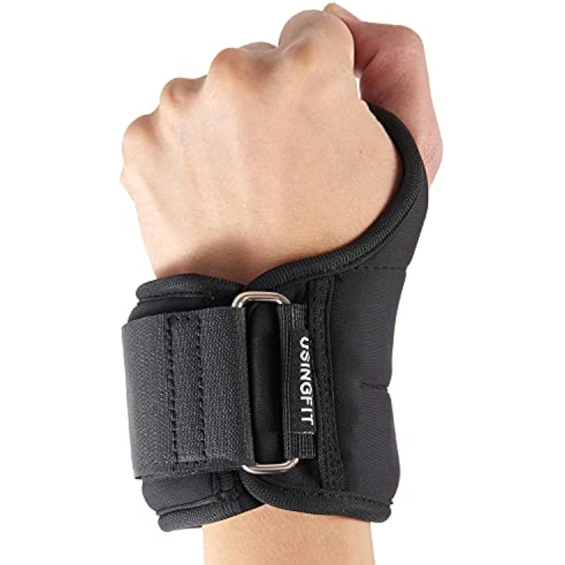 USINGFIT Wrist Weights with Thumb Loops Lock for Women Men 0.5kg * 2 / 1kg * 2/1.5kg * 2 Ankle Weights Arm Hand Leg Weighted Gloves Sand Bags Ladies Sandbag Walking Running Gym Fitness Training