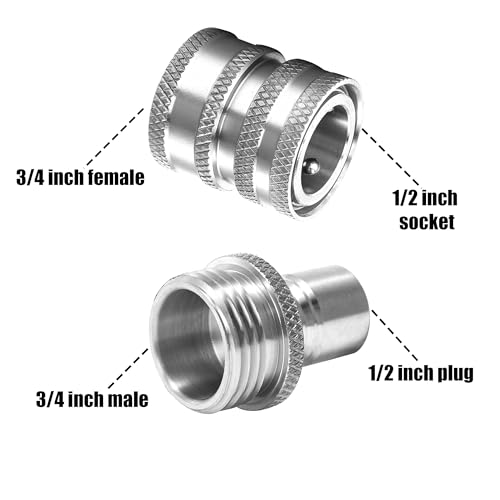 M MINGLE Ultimate Pressure Washer Adapter Set, Stainless Steel Quick Disconnect Kit, M22 Swivel to 3/8 Inch Connect, 3/4 Inch to Quick Release, 8-Pack