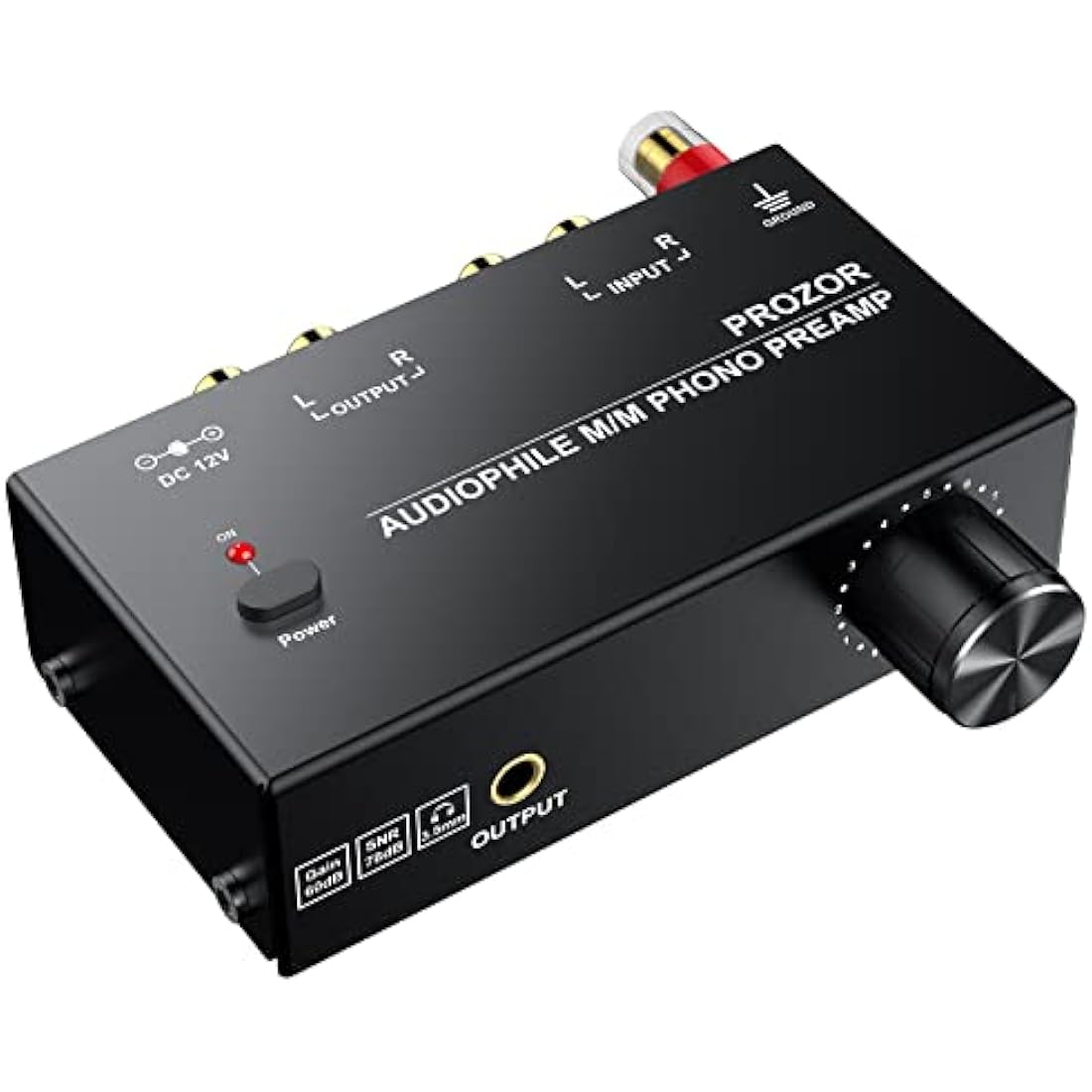 PROZOR Phono Preamp - Preamplifier for M/M Turntable RCA Input & RCA 3.5mm Output Phono Amplifier with Volume Control Pre AMP with 12V 1A Power Adapter Only for M/M Turntable Record Player