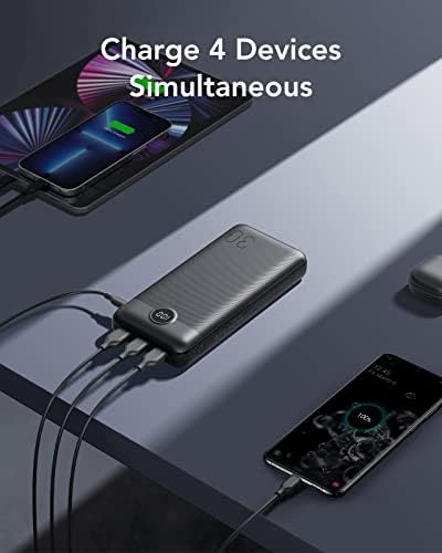 VEGER Power Bank Fast Charging,Portable Charger PD 20W USB C Battery Pack with 4 Outputs & 2 Inputs Compatible with iPhone/iPad/Smartphones Tablet and More