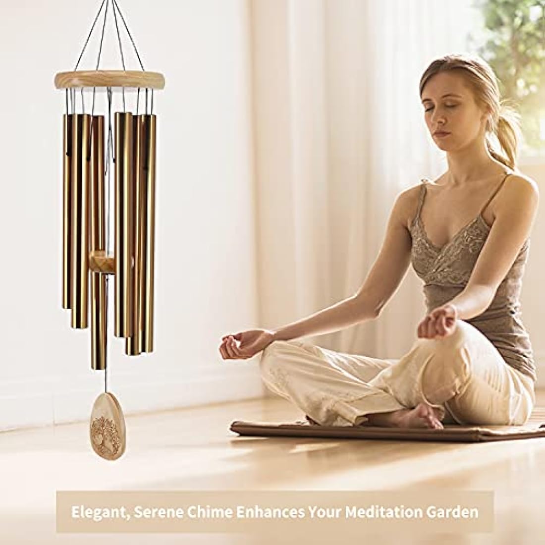 Astarin Sympathy Wind Chimes for Outside Deep Tone, Memorial Wind Chime for Loss of Loved One, in Memory Wind Chimes Outdoor as Bereavement Memorial Gifts for Mom Dad(30 Inch Bronze)