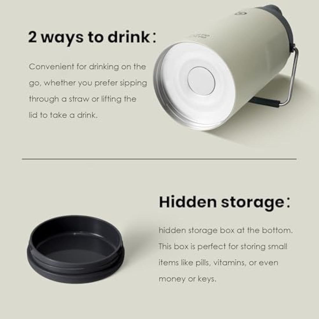 Bottle Bottle Insulated Water Bottle 2L with Straw and Dual-use Lid Half Gallon Water Jug Vacuum Stainless Steel for Workout and Sports Insulated Beer Growler with Handle(Gray)