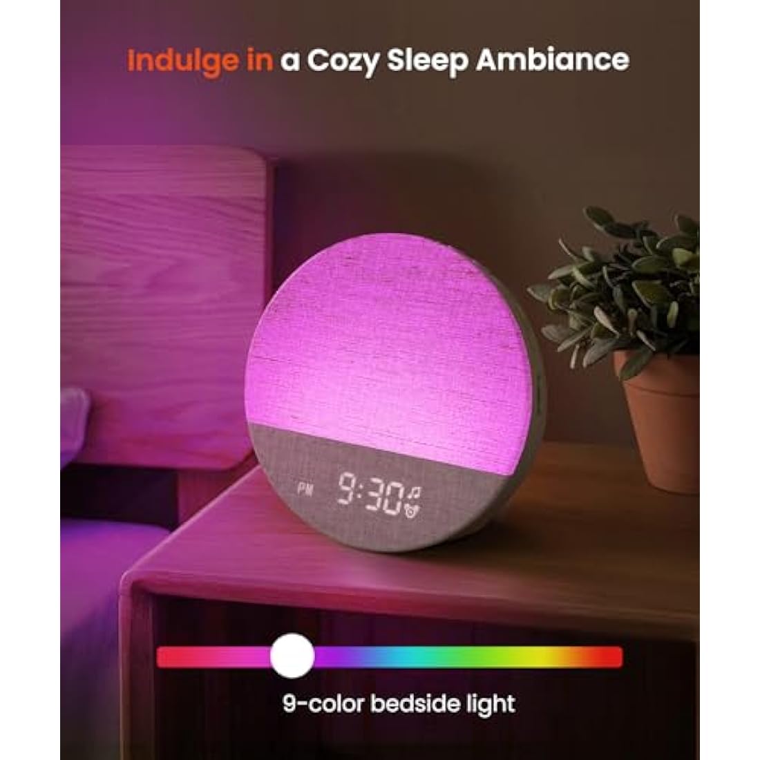 Dreamegg Sunrise 1 - Sunrise Alarm Clock, White Noise Machine with 29 Sounds, Wake Up Light Alarm Clock with 5 Wake up Sounds, 9 Dimmable Night Lights, Snooze, Customizable Sleep Routines for Adults