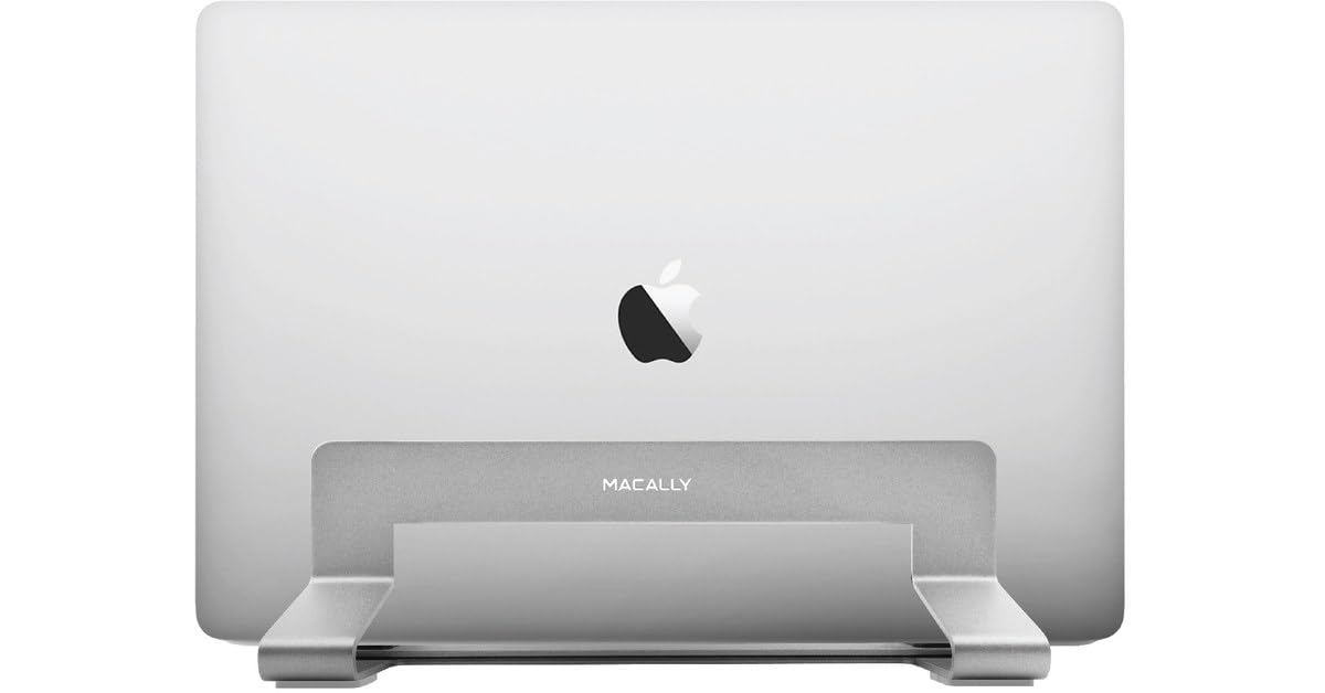 Macally Universal Vertical Laptop Stand 13"-17" - Aluminium Silver