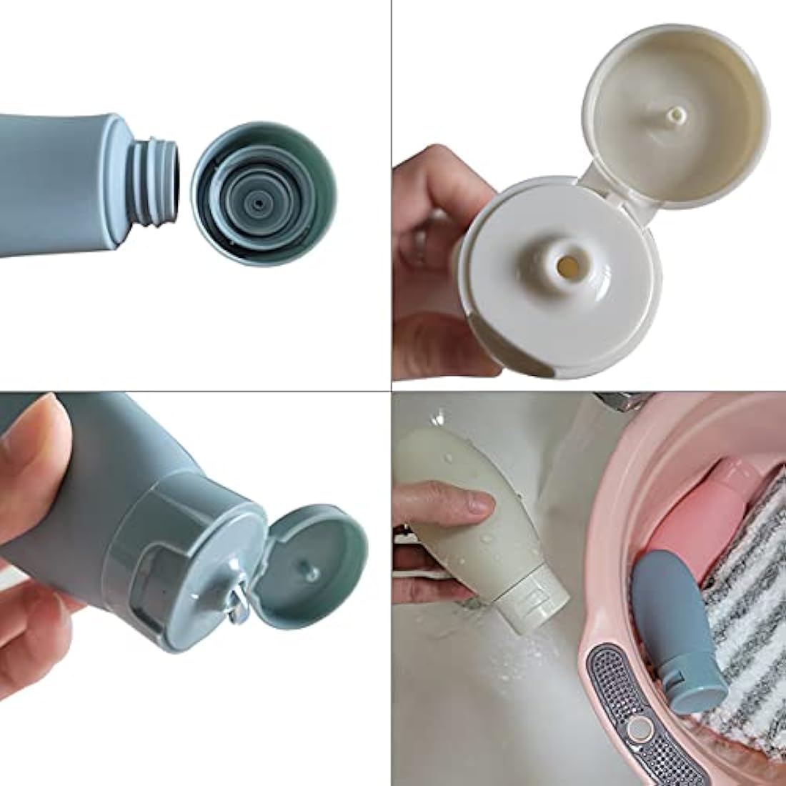 3 Pcs Travel Bottles Set,60ML Travel Bottles & Containers,Small Mini Empty Plastic Squeeze Bottles for Travel Toiletries,Shampoo and Conditioner with Storage Bag