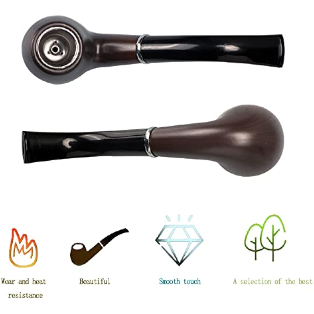 UseeShine Tobacco pipe, handmade wooden Smoking pipe, Cigarettes Cigar Pipes perfect beginner pipe,gift set