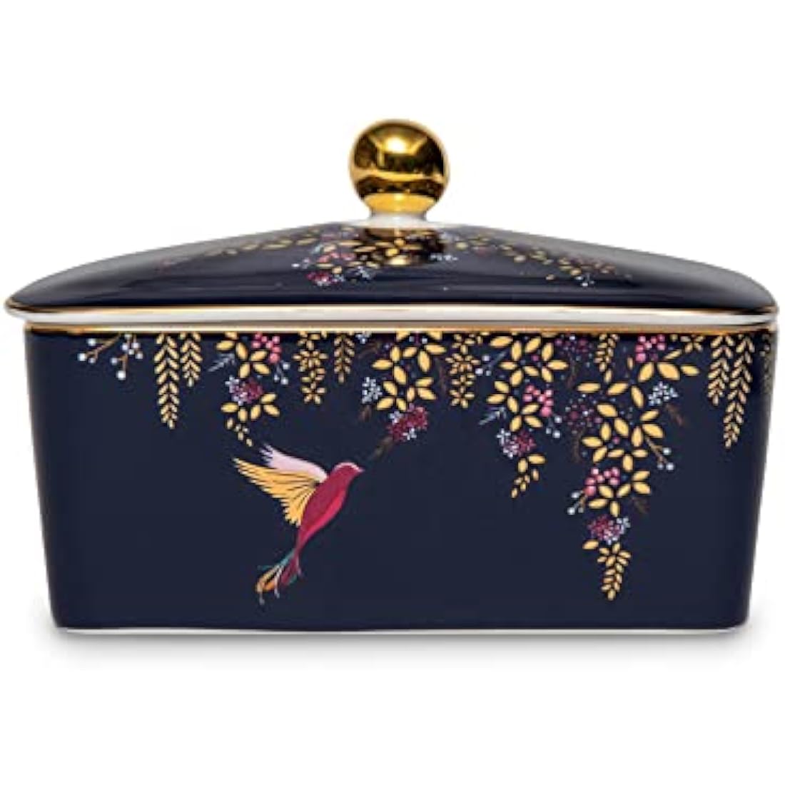 Portmeirion SMCN79406-XG Sara Miller Chelsea Butter Dish with Cover, Navy Blue