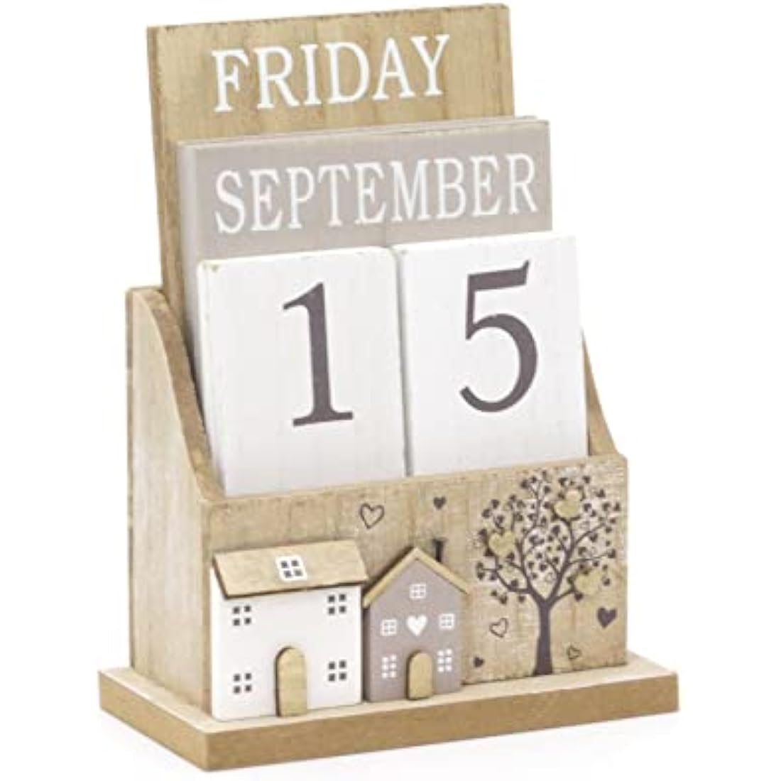 Shabby Chic Wooden Perpetual Calendar | Desk Calendar Flip Calendar | Desktop Calendar House Calendar