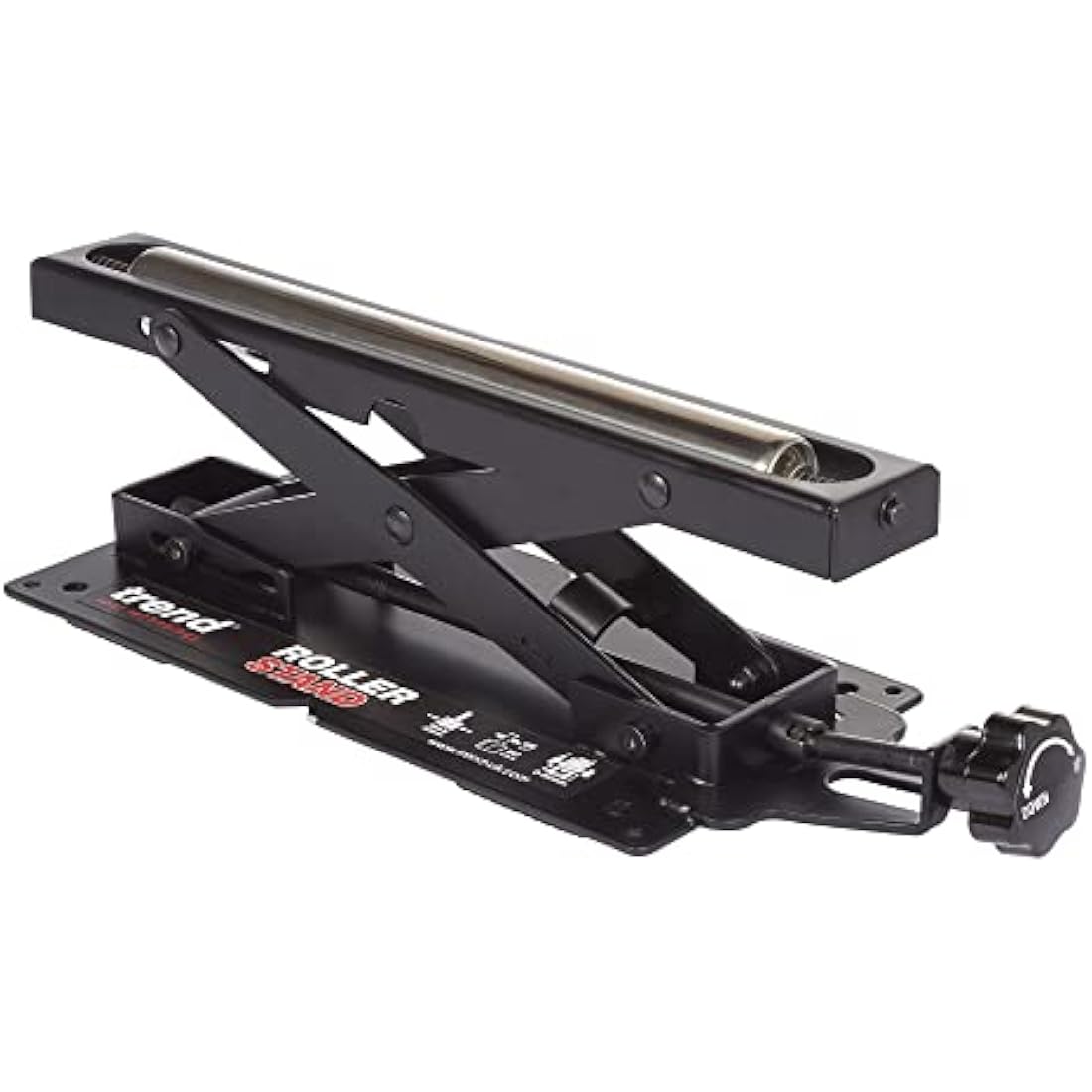 Trend Adjustable Mitre Saw Roller Stand, 50mm to 160mm Height Adjustment, 62kg Capacity, R/STAND/A