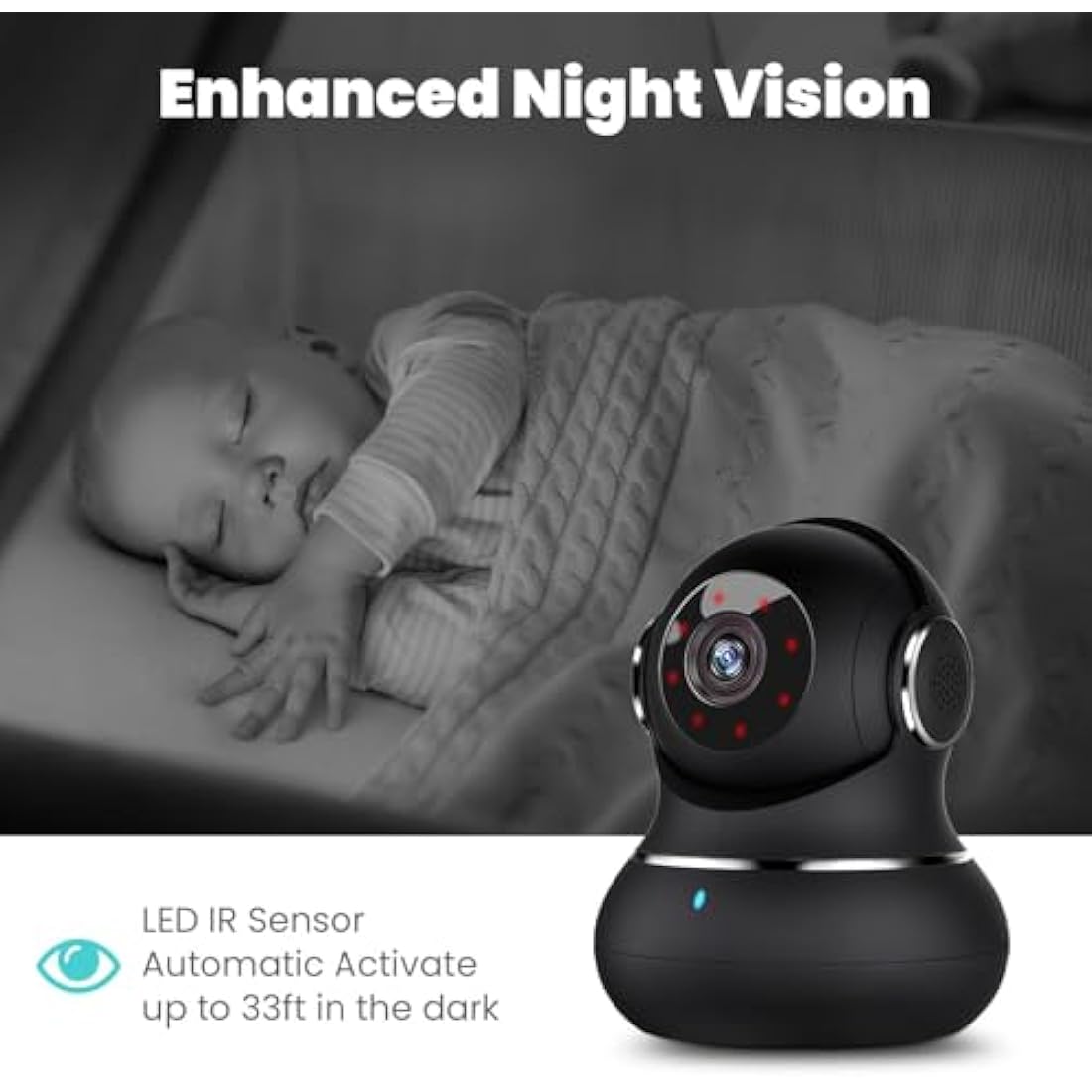 litokam Little elf Smart Camera, 2K Indoor Security Camera with 360° Motion Tracking, Pet Camera Night Vision, [2025 New] House Cameras for Pet/Nanny, WiFi Camera Two-Way Audio, Work with Alexa