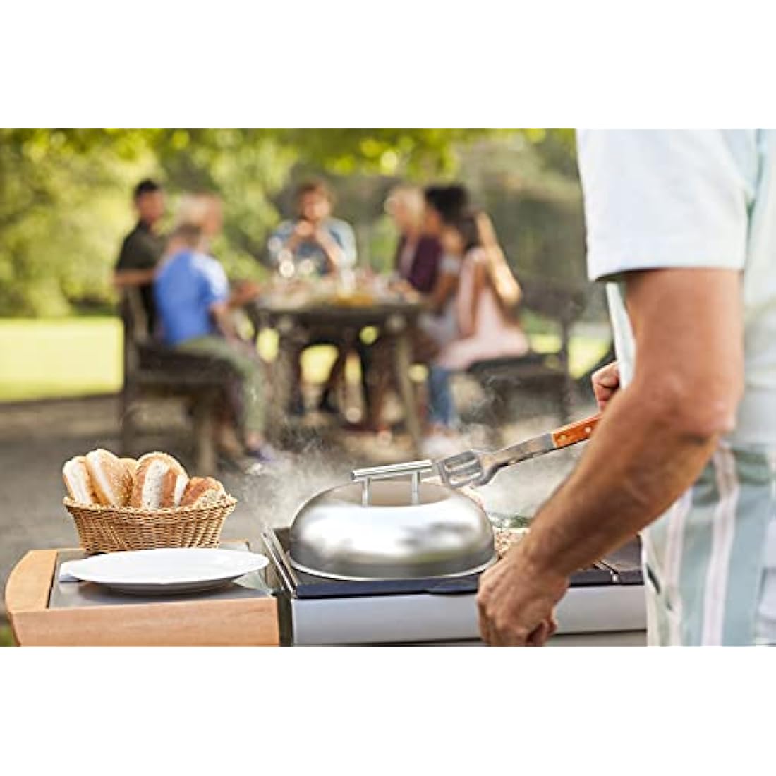 onlyfire Round Basting Cover/Cheese Melting Dome,BBQ stainless steel Steaming Cover for Flat Top Griddle Grill and other Grills, Smokers