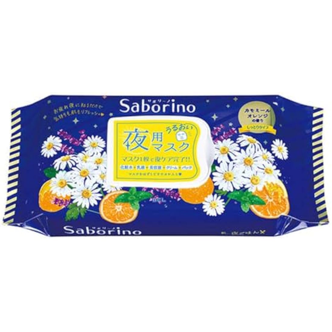 Bcl Saborino Otukaresa Mask Night Face Mask Moist Type 28pcs - Chamomile Orange Scent (Green Tea Set)