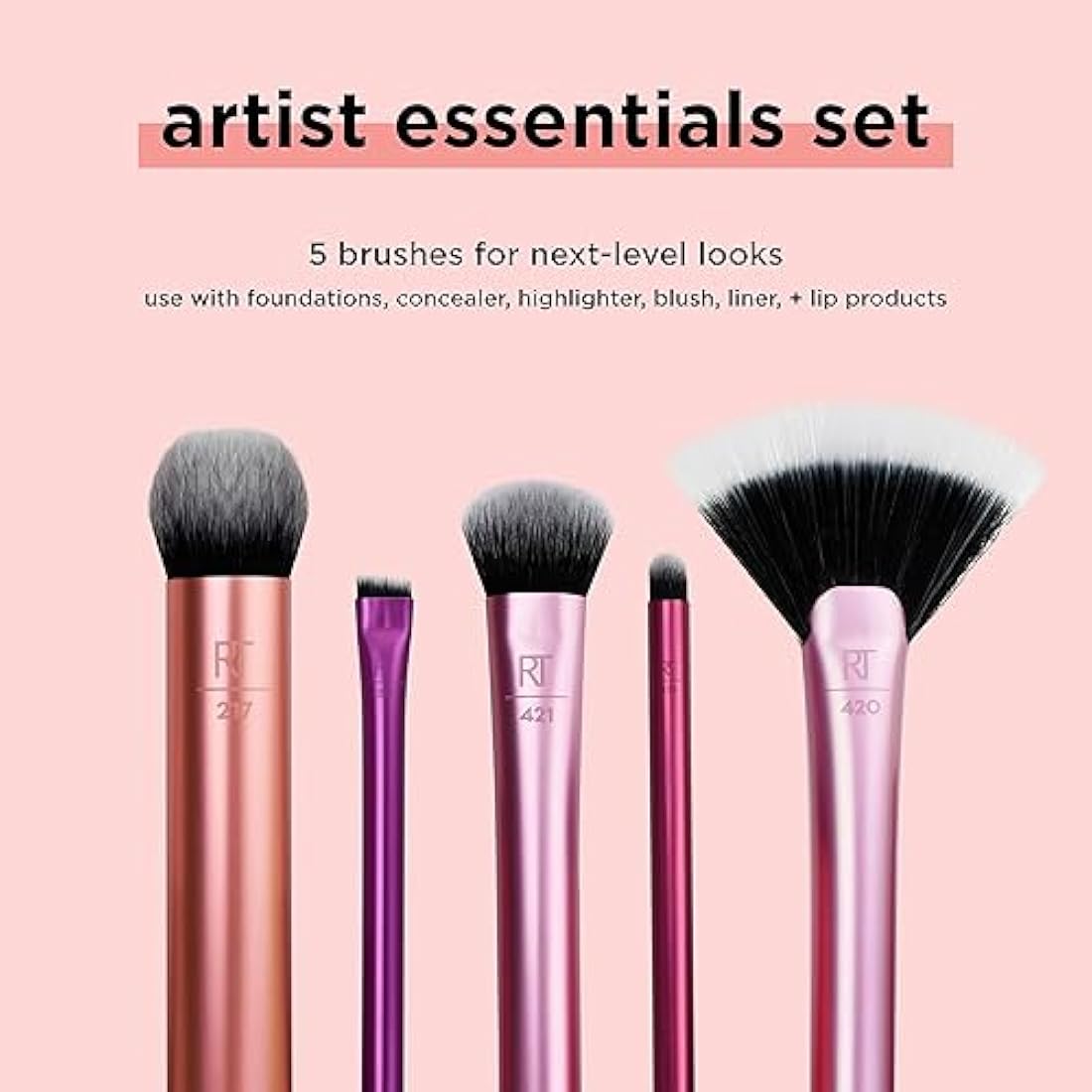 Real Techniques Artist Essentials Complete Face Makeup Brush Set for Makeup Artist Inspired Looks