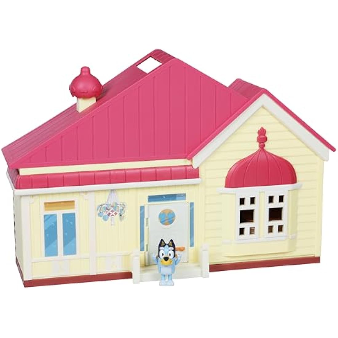 Bluey Heeler Family Home Play Set: 1 Official Collectable Action Figure, Large Playhouse Playset 4 Rooms, Furniture Accessories and Pull Down Patio
