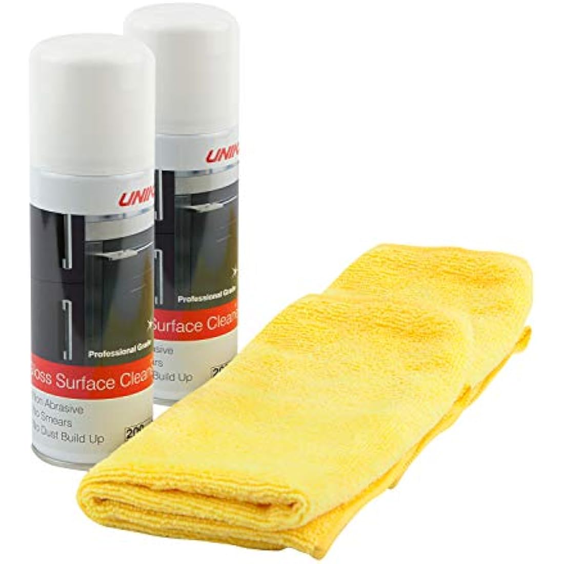 Unika Gloss Surface Cleaner and Microfibre Cloth - Twinpack