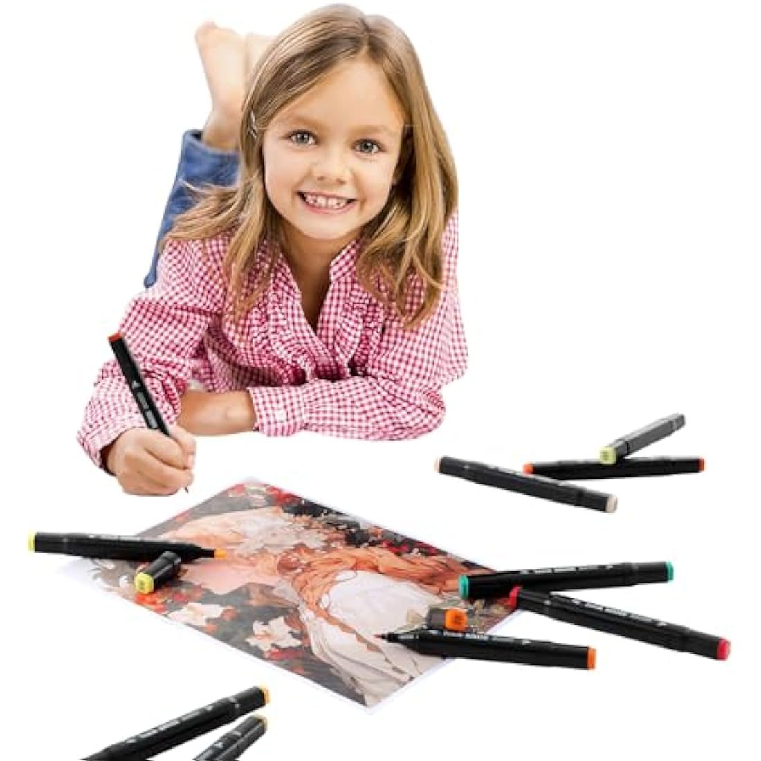 SOSINYA 168 Colours Dual Tip Art Markers Set, Felt Tip Pens for Adults, Permanent Alcohol Marker Pens for Drawing,Sketching,Anime,Manga with Carrying Case and Storage Base