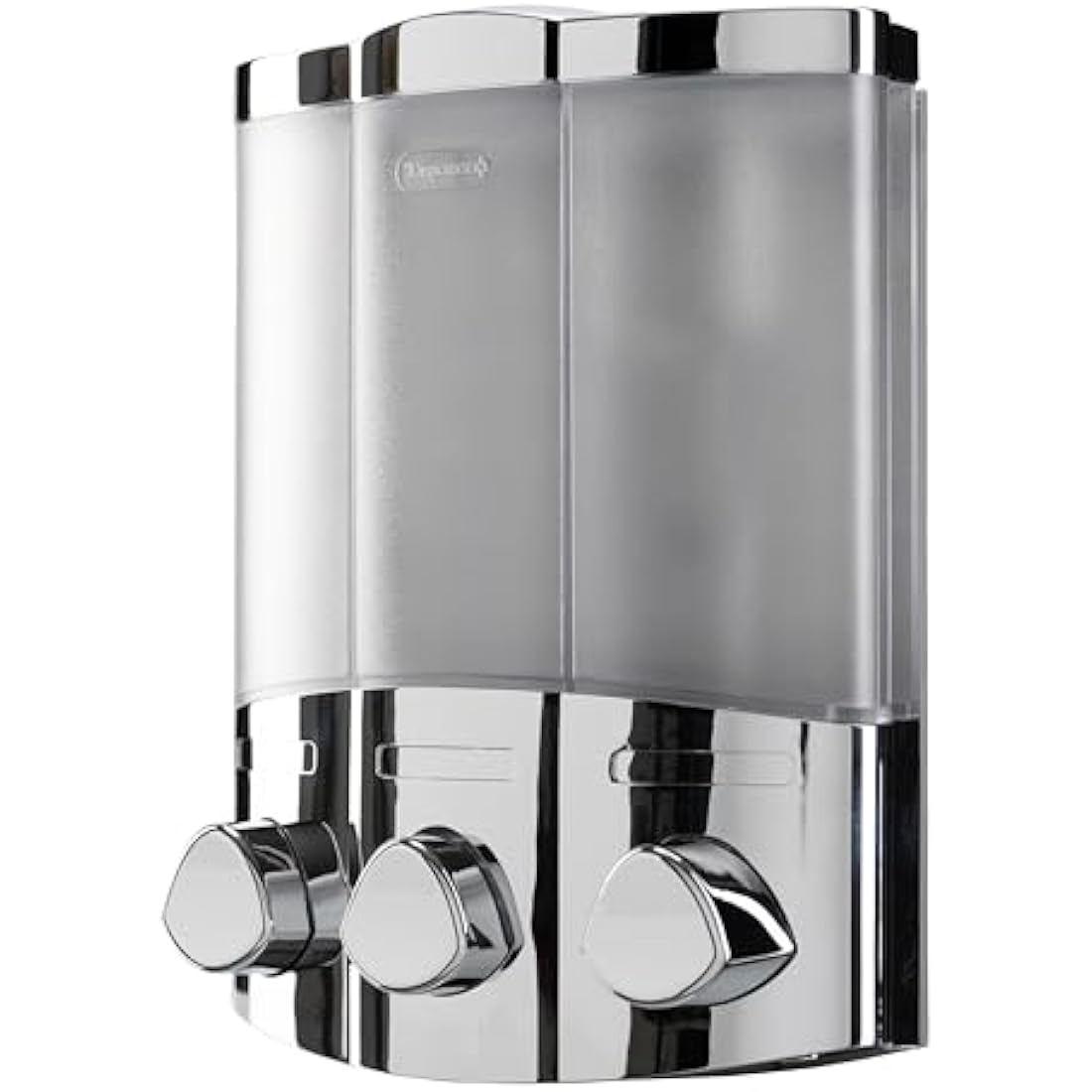 Croydex Wall Mounted Soap Dispenser - Eliminates Shower Clutter, Easy to Refill and Has a Pre-Measured Pump for Your Shower Gel, Shampoo and Conditioner, Mount On Corner or Flat Wall (Chrome, 3x450ml)