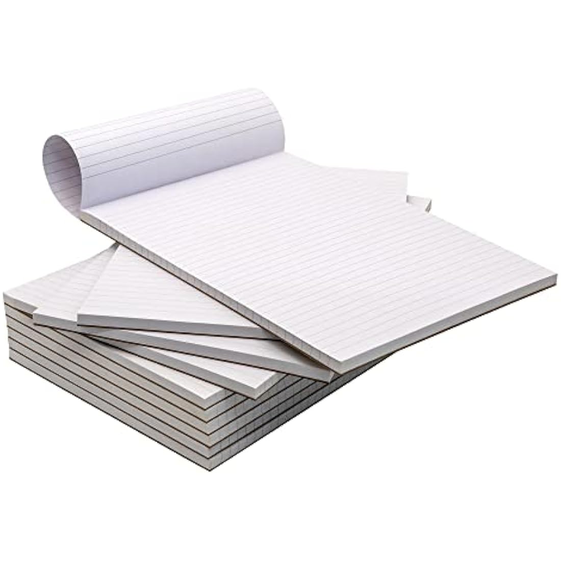 Pukka Pad, A4 8mm Ruled Memo Pad – Pack of 10 – 160 Pages, 80 Sheets of Unpunched 60GSM Paper Per Pad – Glue Top-Bound, Thick Card Back Cover for Home, School Students, & Office Professionals